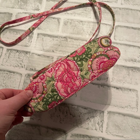 PREOWNED VERA BRADLEY PINK FLORAL LONG STRAP PURSE - Picture 3 of 5